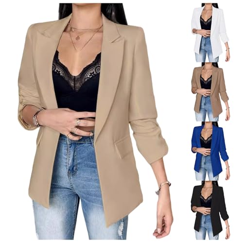 Blazer Jackets for Women Open Front Long Sleeve Blazers Casual Lapel Blazers Slim Work Office Blazers with Pockets4