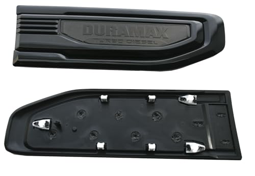 Image of Pair Set Turbo Diesel Emblems Side Vent Logo Compatible with 2020-2025 Sierra 1500 Dura-max Turbo Diesel Badge Kit 86532091 (All Black)