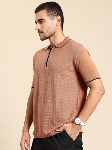 Image of Armisto Men's 100% Cotton Fancy Party Polo T-Shirt /Neutral Colour