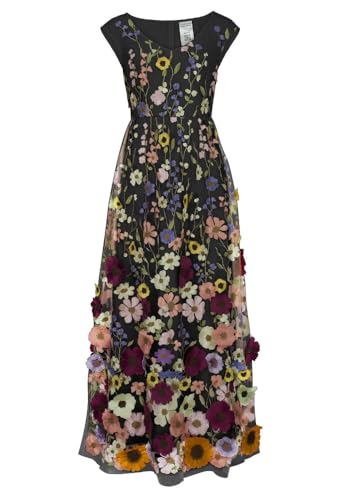 CHIC STAR Womens 3D Floral Applique Maxi Dress