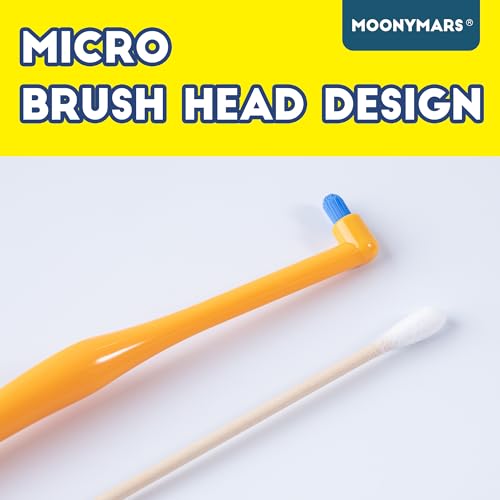 Image of Cat Toothbrush Tuft Head, Small Dog & Puppy Tooth Brushing Kit, Mini Head Teeth Brush for Kitten & Tiny Pet, Doggy Toothbrushes Deep Dental Cleaning, 1 PCS - Orange