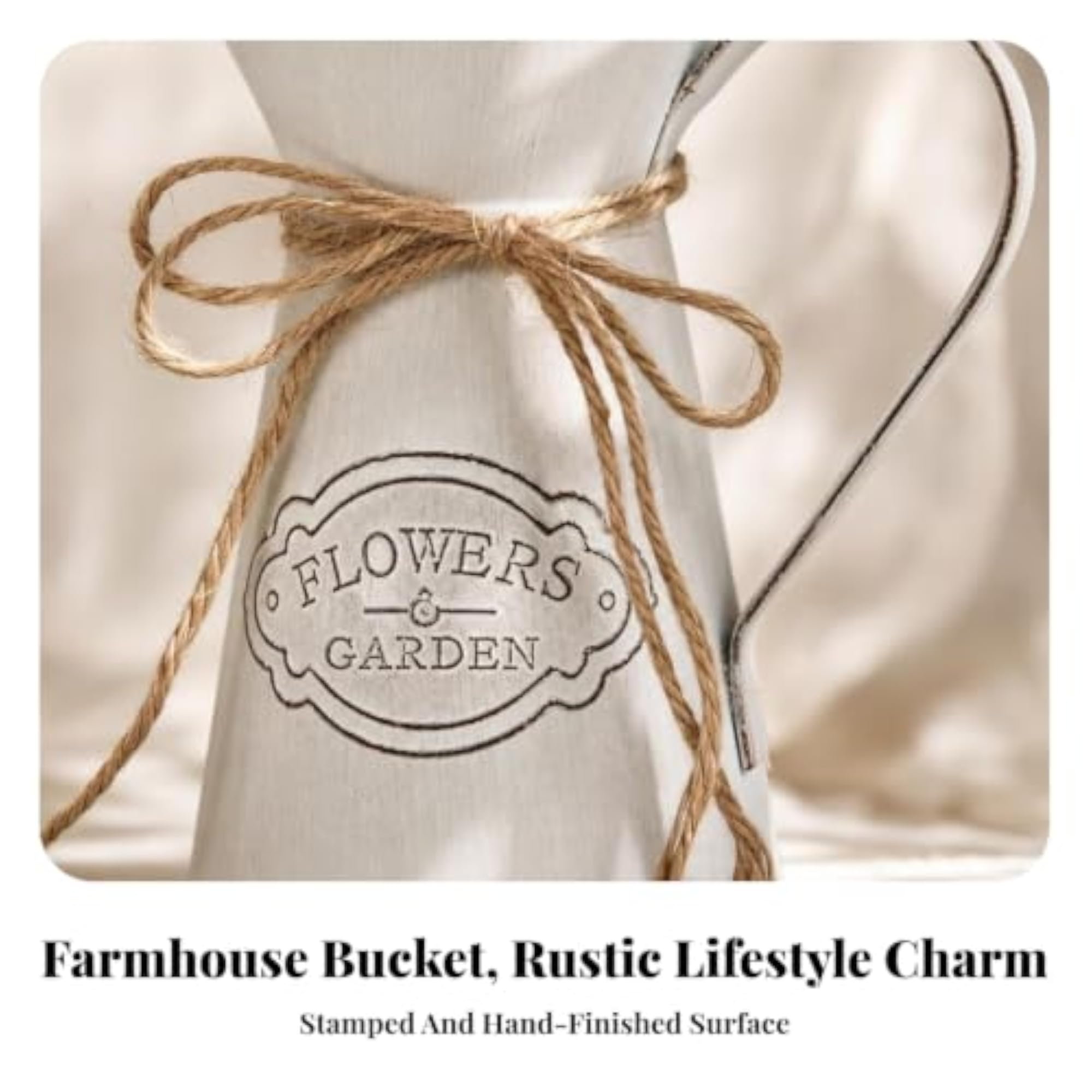 Shabby Chic Pitcher with Rope Bow