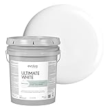 Ultimate White Paint & Primer in One, Semi-Gloss White, 5 Gallon – Interior & Exterior, One-Coat Coverage, Excellent Hide, Low Odor, Low VOC, Washable Paint for Walls, Ceilings & Trim