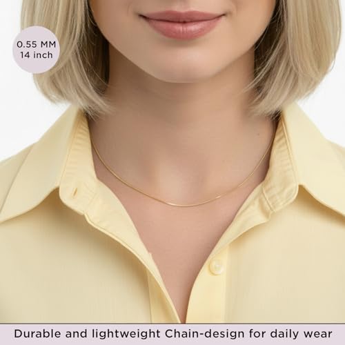 Jewelili 10K White and Yellow Gold Box Chain Necklace for Women | 0.55mm / 1.0mm Thickness |14 to 22 Inch Lengths | Spring Ring Clasp | Gift Box2