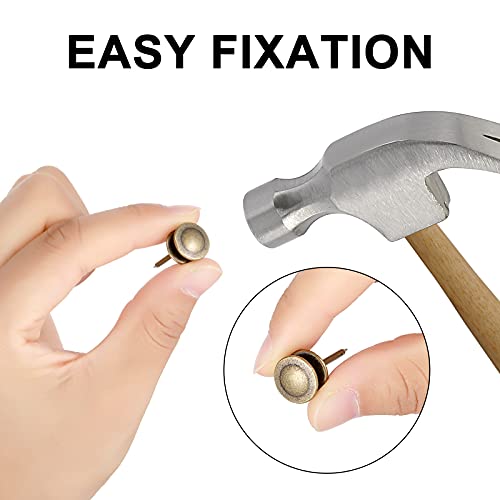 Image of Hotop 50 Pcs Double Headed Picture Hangers Nails Small Head Hanging Nails Picture Photo Hanging Hook Pins Decorative Nail Hook Hangers for Home Office School (Bronze)