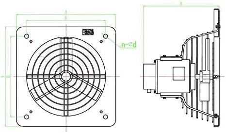Explosion-proof Exhaust Fan Industrial Mute Powerful Square with Shutters