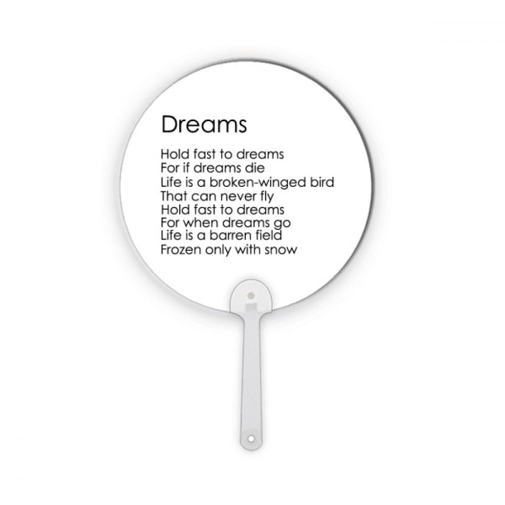 Éventail rond plastique Hold Fast To Dreams décoration artisanale poésie