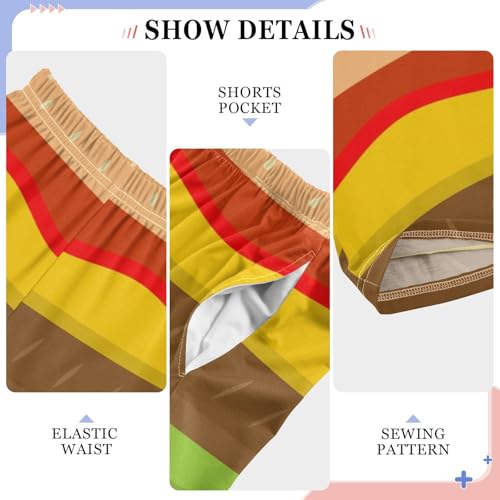 Burger Layer Boys Pants Boys Athletic Pants Long Pant for Boywith Pockets Wide-Leg Size 6-14Y4