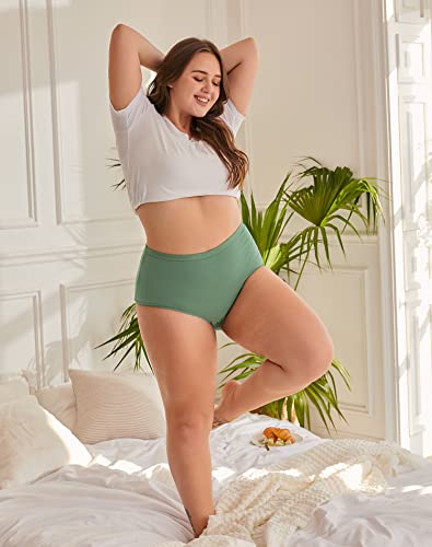 Image of INNERSY Plus Size XL-6XL Big Curvy Woman Cotton Underwear High Waist Briefs 5-Pack