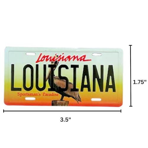 Imán pequeño placa de licencia de Luisiana rectangular miniatura 4
