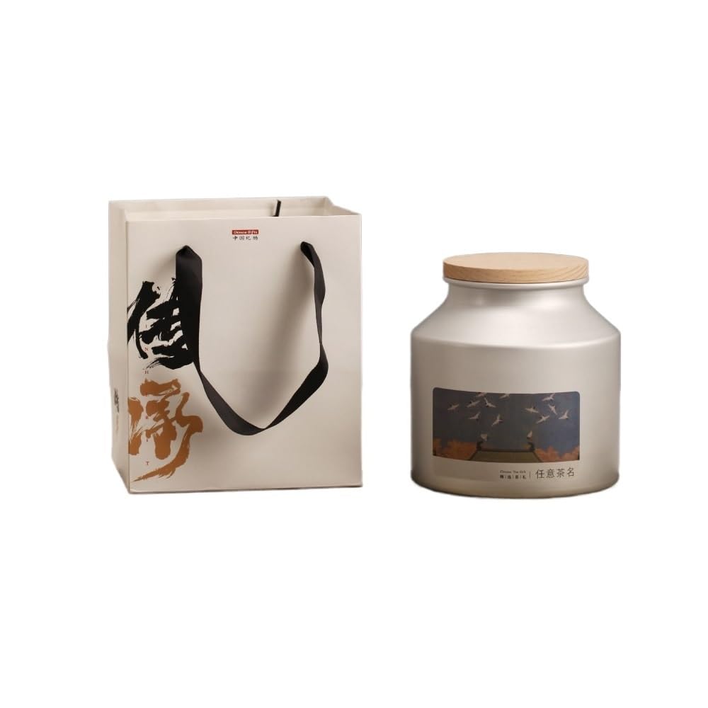 Juego De Té Contenedor de almacenamiento de té a granel Lata de aluminio puro Lata sellada Lata vacía Lata de hierro Juego de té Lata individual Juego de caja de regalo Tarro Para Guardar Té(A)