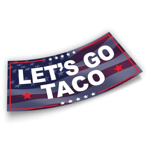 Image of Subtle Let's Go Taco Bumper Sticker Anti Funny Leftist Feminist Social Justice Human Rights US Flag Vinyl Decal for Car Truck, Waterproof UV-Resistant 7.5x3.75in