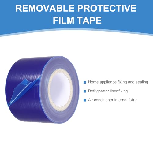 Image of PATIKIL Removable Protective Film Tape, 4 Inch x 656 ft PE Surface Protective Scratch Film Tape Roll for Furniture Electrical Appliances Plastic Hardware High Stickiness, Blue