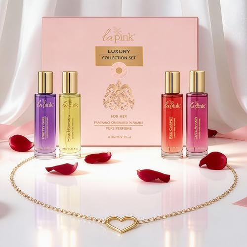 Image of La Pink Luxury French Pure Perfume Valentine Gift Set for Woman 120ml | Travel Friendly Long Lasting Fragrance Set for Women | Ideal Gift for Every Occasion | (30ml x 4)