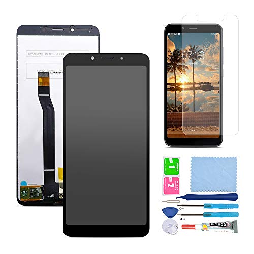 Pantalla LCD Táctil Asamblea Repuesto Compatible con Xiaomi Redmi 6A con Herramientas + Película Templada (Negro)