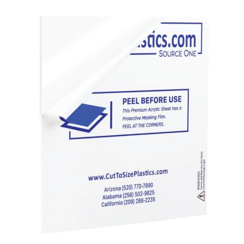 Image of Source One Premium 3 /16 Clear Acrylic PlexiGlass Sheet 12 x 12 Inches (S1-12x12-.187)