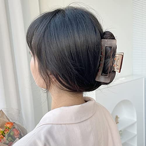 Image of 3 Pcs Korean Style Big Hair Claw Clips For Thin Thick Curly Hair Strong Hold Transparent Gloss Hair Accessories For Women & Girls