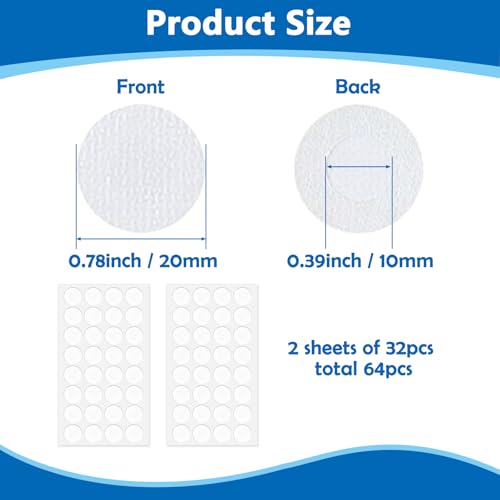 Image of Synthetic Filter Paper Stickers, 20mm Filter Patch Stickers 0.25m Synthetic Filter Disc Tape for Mushroom Cultivation Wide Mouth Jar Lids - 64 Pieces