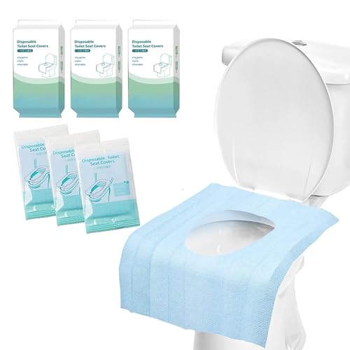 Fixwal 30 Pack Disposable Toilet Seat Covers Waterproof Extra Large 16x24 Inch Individually Wrapped for Camping Travel Public Restrooms Airplanes Hotels Hospitals Portable Potty