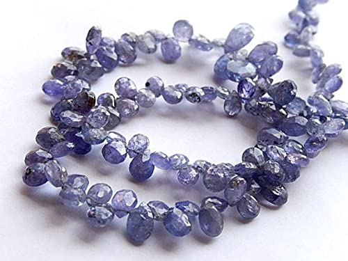 Perles en tanzanite bleue facettée briolette pour confectionner vos bijoux de mariée bohème chic