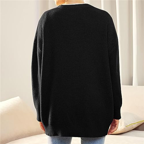 Cardigan Sweaters for Women Button-Down Long Sleeve Knit Sweater V Neck Open Front Sweater Cardigan Casual Fall Tops3