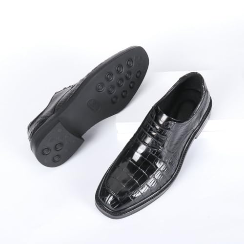 Men's Crocodile Skin Strap Slip On Dress Shoes Comfort Business Casual Oxford Shoes Comfortable Non-Slip Low Top Business Work Shoes3