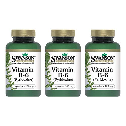 Swanson Vitamin B-6 (Pyridoxine) 100 Milligrams 100 Capsules (3 Pack)