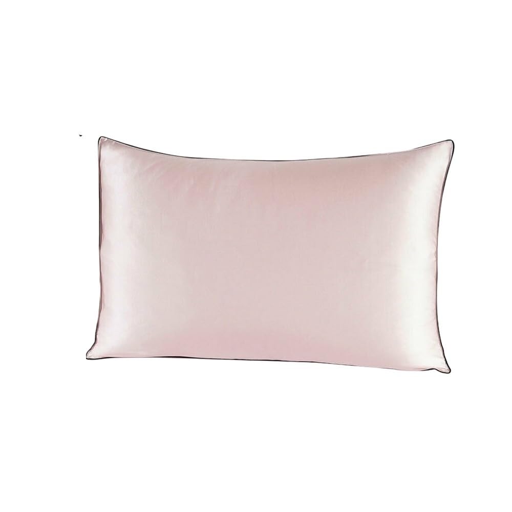Taie d'oreiller en soie rose et housse de coussin satin pour protection cheveux et soin visage