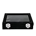 Ivosmart 7 Slots Velvet Glass Ring Jewelery Display Storage Box Tray Case Holder Earring Organizer Stand Black