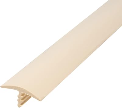 Outwater Plastic T-molding 1 Inch Beige Flexible Polyethylene Center Barb Tee Moulding 25 Foot Coil