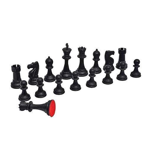 Image of Durable Plastic Tournament Chess Pieces - Complete Set of 32 Standard Size Chessmen Staunton Coins (3.8 inch Inch King Height)