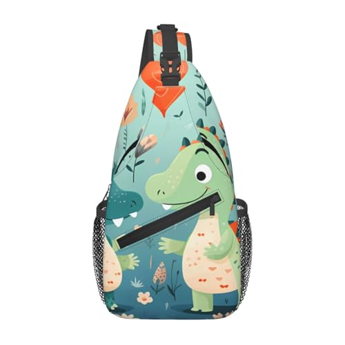 WZYCWB Lovely Little Dinosaur Baby Graphic - Mochila cruzada para hombres y mujeres, perfecta para senderismo casual, disponible en estilos de pecho o hombro, Negro -, Talla única