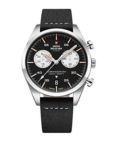 Montre homme Swiss Military en cuir véritable et acier inoxydable élégant