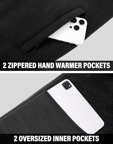 Pioneer Camp Men's Polar Fleece Sherpa Lined Jacket Warm Full Zip Up Thick Jacket Soft Outwear Winter Coat with Zipper Pocket4