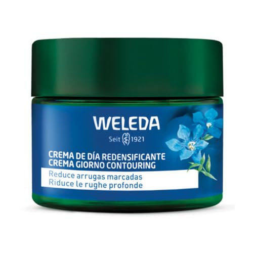 Weleda - Línea CONTOURING Azul genciana y Edelweiss - Crema de día rejuvenecedora 40 ml - Reduce las arrugas profundas, aprieta el cuello y la piel flácida