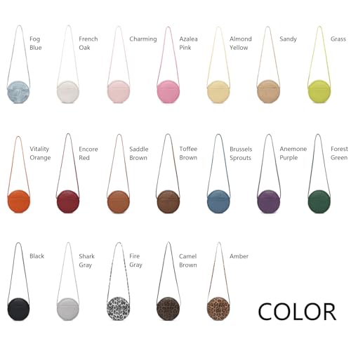 Image of Circle Crossbody Bag for Women NYLON Circle Purse with Zipper Adjustable Knot Shoulder Straps
