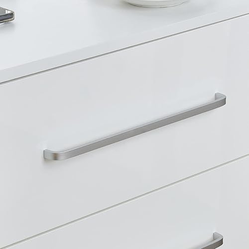 Miniatura 7 de Mesita de noche con estación de carga LED de alto brillo mesa auxiliar con mango de cajón de almacenamiento riel deslizante suave blanco moderno