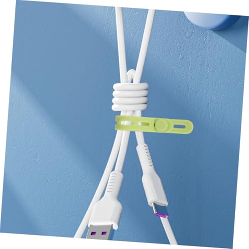 20 unidades de bridas de silicona reutilizables para gestión de cables miniatura 7