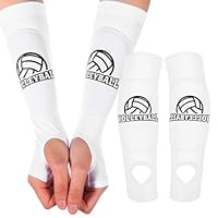 JIEYAO 1 Paar Volleyball Armschoner, Unterarmschoner mit Anti-Rutsch Schutzpolster und Daumenloch Elastische Volleyball Armmanschetten Unterarmschutz Arm Sleeves Zubehör für Armschutz Jugend Kinder
