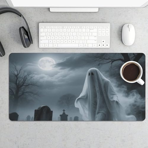 Desk Pad Protector 24x12 Inch Extended Cool Halloween Ghost miniatura 1