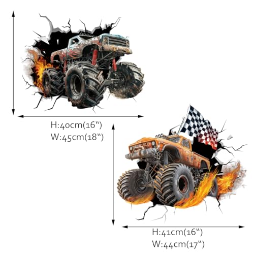 Vinilo Decorativo Monster Truck para Pared 3D miniatura 4