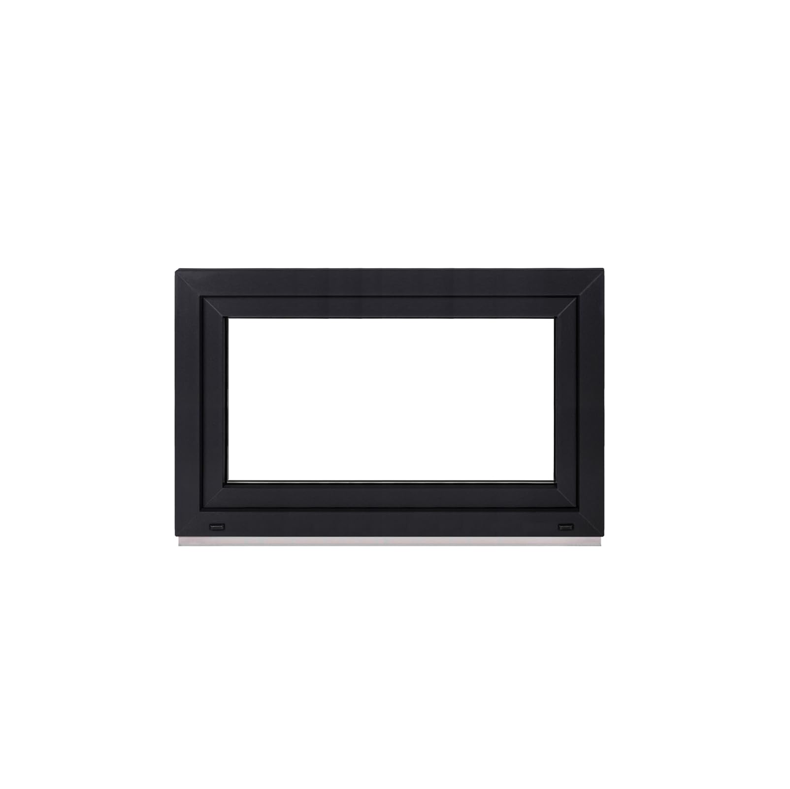 Framex Finestra in plastica per interni bianco/esterno antracite, larghezza x altezza 100 x 50 cm (1000 x 500 mm), 2 scomparti (32 mm), rotazione DIN sinistra