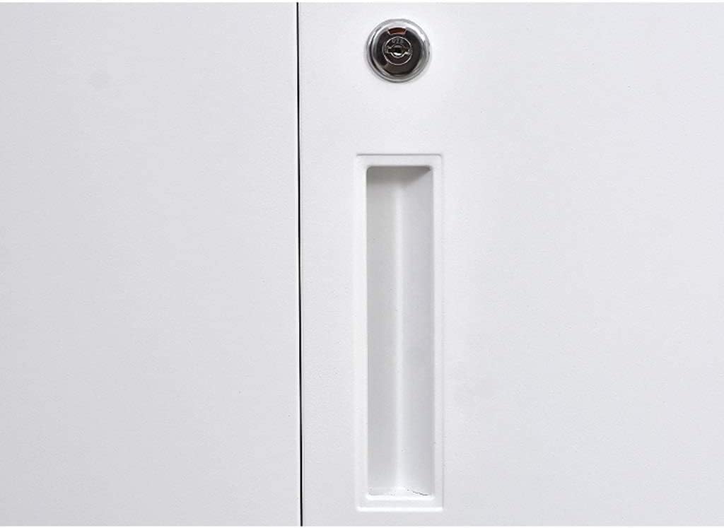 File Cabinet Office File Cabinet Iron Belt Lock File Cabinet White Multifunctional Cabinet with Drawer Black Home Bedside Desk Office File Cabinet (Color : Black, Size : B) (Gold Brass)