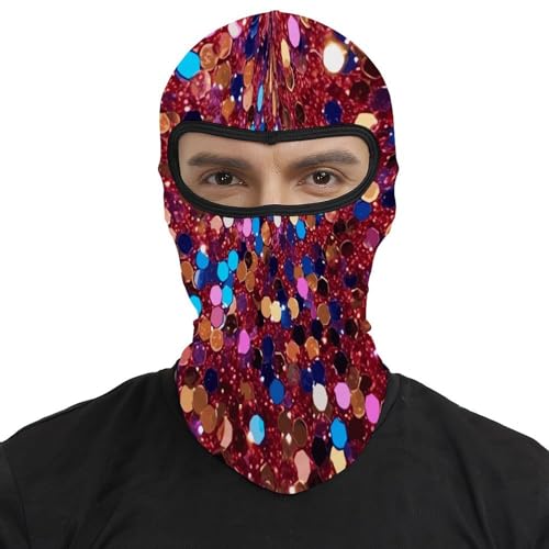 Pasamontañas para hombre y mujer con patrón glitter, máscara térmica para el rostro, ideal para clima frío, motocicleta y esquí miniatura 2