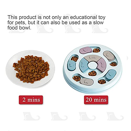 SUOXU Dog Puzzle Treat Dispenser Toy - Interactive Training IQ Bowl for Slow Feeding (Blue) - Image 6