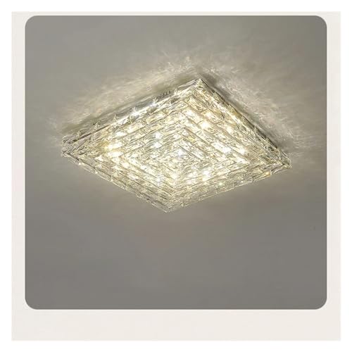 Lampe de plafond en cristal rectangulaire lustre salon LED