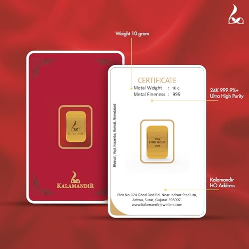 Image of KALAMANDIR | | 24K (999) Fine Gold Bar | 100% Pure| Investment & Gifting Option