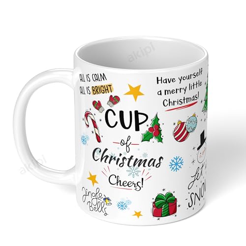 Image of Cup of Christmas Cheers - Merry Christmas Santa Ceramic Mug 11oz Designer Coffee /Tea Cup ARM675