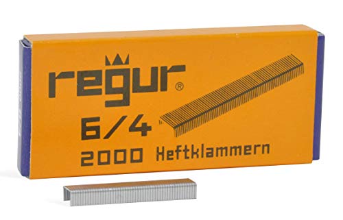 REGUR Typ 6 Heftklammern - Tackerklammern in der Länge 6/4 mm silber für REGUR 64 Heftzange Cover