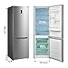Midea MDRB424FGD02O 310L 70/30 Freestanding Fridge Freezer, Total No Frost, Invertor Compressor, 224L Fridge, 86L Freezer, LED Light, Reversible Door, 59.5W x 63D x 188H cm, Stainless Steel